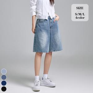 [브리치]  / 5부 버뮤다 워싱 데님 팬츠 (J2509)