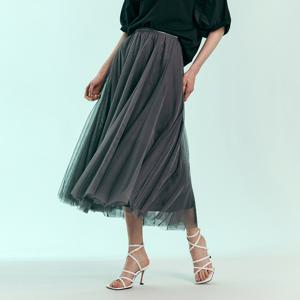 [마쟈] 레이어드 밴딩 샤 롱스커트