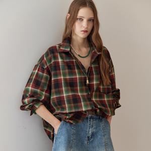 빈티지 체크 루즈핏 셔츠