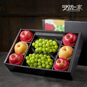 프리미엄 사과 배 샤인 혼합 과일 선물세트 (사과4,배2,샤인머스켓2)