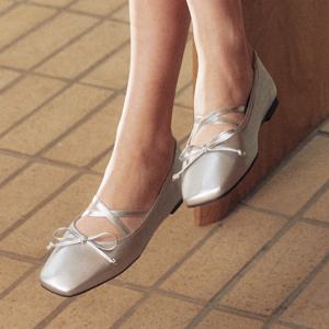 [정상가:85,000원] KM187 핸드메이드 스트랩 레더 리본 발레리나 플랫 I 6Colors