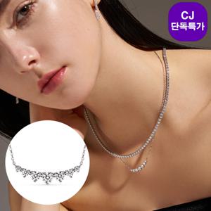 14K 그라데이션 랩 다이아몬드 총 1캐럿 목걸이