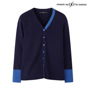 정상가:69,000원｜배색 라인 V넥 버튼 여성 니트 가디건 (NO1CK011L0)