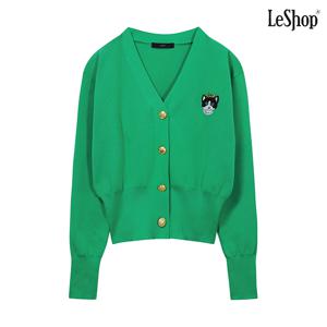 정상가:49,000원 | 고양이 자수 포인트 긴팔 니트 가디건 (DO1CK018A)