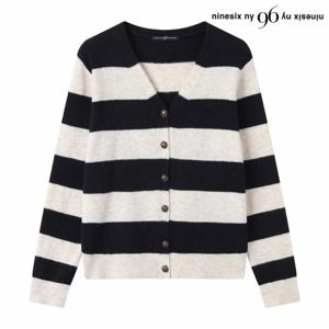 정상가:69,000원 ㅣ 배색 스트라이프 브이넥 가디건 (NP3CK026L0)