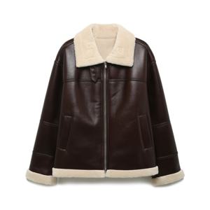 [본사][최초가:549,000원] 사이드포켓 페이크 레더 무스탕 A254PWMB05