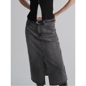 워싱 데님 롱 스커트 - 애쉬 (355827LPB4)