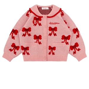 [키즈]올 오버 퍼프 리본 카라 스웨터 가디건_BP53KC404