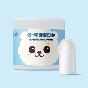 반려동물 눈 귀 청결 티슈 60매 강아지 고양이 전용 물티슈 세정용 핑거 강아지티슈