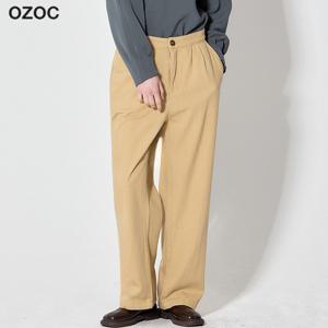 (OZOC)] 투턱 코튼 배기 팬츠 (택가격: 84000원)