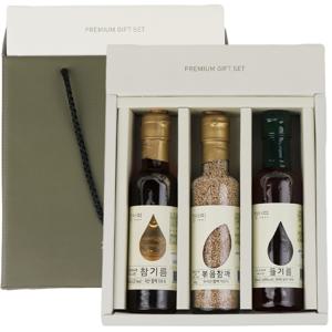 국내산 기름 선물세트 3호(참기름180ml+들기름180ml+볶음참깨90g)