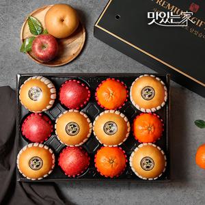 [보자기동봉]청년농부 배6과+사과3과+한라봉3과 혼합과일선물세트 1호 5kg 外