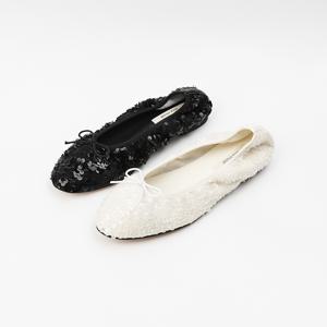 신난다슈 여성 리본 플랫 슈즈 1cm 펌프스 구두 단화 트위드 스팽글 ST251001