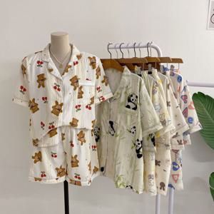 [브리치]  /  세트  바이밋 썸머 카라 패턴 상하복 잠옷(5color)