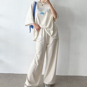 [브리치]  / 캘리포니아 나염 반팔 박스티 밴딩 트레이닝 팬츠 set