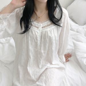 [브리치]  / 긴팔ver 140수 순면 프리미엄 여름 원피스 잠옷 공주 파자마