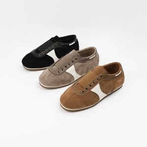 신난다슈 여성 스니커즈 운동화 3cm 플랫 단화 슬립온 기모 스웨이드 MRO257237