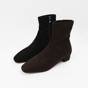 신난다슈 여성 앵클부츠 3cm 숏 스판 앵글 부츠 기모 스웨이드 통굽 AG257730