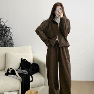 [브리치]  / 겨울 퍼 포근 후드 집업 팬츠 세트