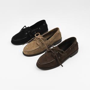 신난다슈 여성 더비 로퍼 단화 2cm 리본 보트 플랫 슈즈 구두 스웨이드SO251512