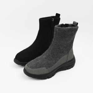 신난다슈 여성 앵클부츠 5cm 여자 니트 숏 앵글 부츠 기모 키높이 통굽LD256493