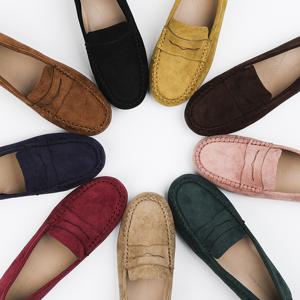 신난다슈 여성 로퍼 단화 2cm 플랫 슈즈 슬립온 스웨이드 발편한 쿠션 GDR25501