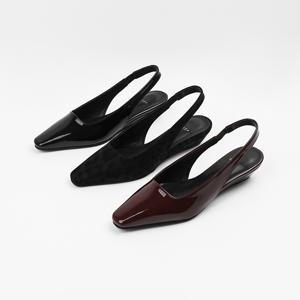신난다슈 여성 구두 슬링백 힐 3cm 발편한 여자 웨지힐 펌프스 밴딩 ST261100