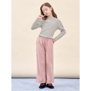 [택가 59,000] 여아 소프트 골지 세미와이드 팬츠 - 라이트 핑크 (BI5921G01Y)