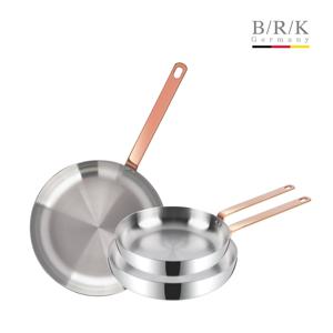 [BRK] 로즈골드 통5중 스테인리스 스틸 후라이팬 3종 (20+24+28cm)