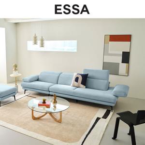 리오네 3.5인 헤드기능 리브 패브릭 소파+스툴