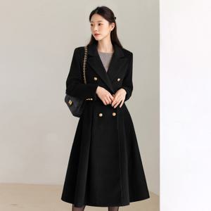 (~XXL까지) 카솔민 카라 더블버튼 울 플레어 코트 겨울 하객룩 오피스룩 모임룩 격식룩 연말룩 빅사이즈