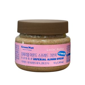 임페리얼 아몬드 스프레드 크런치 190g 아몬드버터 100% 견과류 버터 스프레드