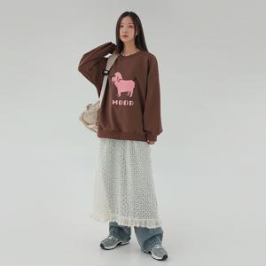 [공구우먼] [제작] 애니브 루즈핏 나염 맨투맨 72393 빅사이즈 여성의류