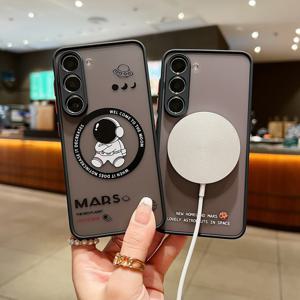 갤럭시s25 s24 s23 s22 s21 우주인 맥세이프 호환 반투명 케이스