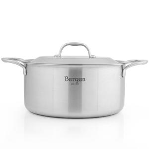 [롯데백화점][퀸센스]한일스텐레스 베르겐 통5중스텐 IH인덕션 양수냄비24cm