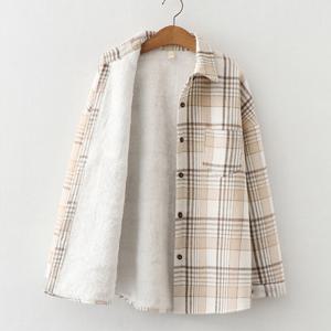 [브리치]  / NB2386 여성 도톰 기모 체크 긴팔 셔츠