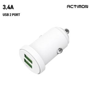 엑티몬 차량용 3.4A USB2구 (케이블 미포함) 차량용 충전기 시거잭 충전기 시거잭 차량용