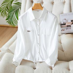 [브리치] 제로투올샵 / 여성용 디자인 감각 긴팔 셔츠 여름 패션 화이트