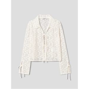 브이넥 크로셰 블라우스 - 아이보리 (165864CQ10)