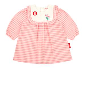 플라워 버드 베이비 자카드 체크 원피스_BP53OD211