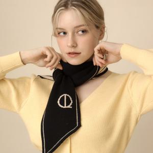 루이까또즈 쁘띠 니트 머플러 노벨솔리드 블랙 2CMK488BL