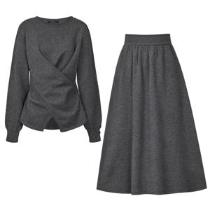 [롯데백화점]크로스 버튼 니트+롱 스커트 세트 PBINF5F1KT2141