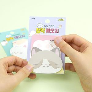 핑크풋 냥냥 2단 점착 메모지 접착 포스트메모 카카오포스트잇 춘식이포스트잇 접착메모지