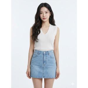 [하프클럽] 아이보리 V넥 슬림 쿨나시 니트 EN3JK704IV