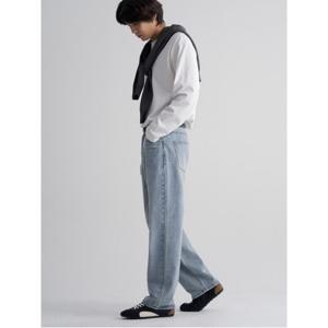 에센셜 세미와이드핏 데님 팬츠  스카이 블루 (455921LPSQ)