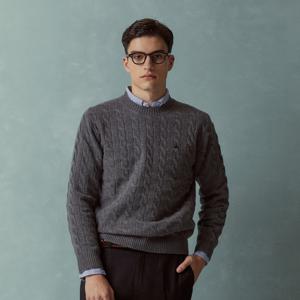 [정상가 259000원] 울 케이블 스웨터 (그레이) (BBWRMBF401)