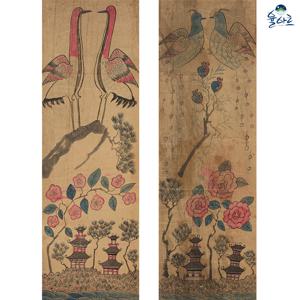 초현실 화조도 2폭 민화 도안 민화그리기 본그림 공모전 취미 원데이클래스 컬러링 수업자료