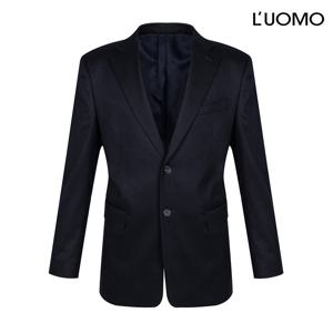 울 혼방 테일러드 재킷 네이비