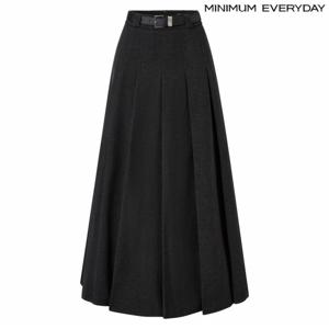 정상가:89,000원 ㅣ핀턱 벨티드 플레어 롱 스커트 (EB4WH017D)