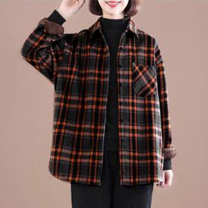 [브리치]  / NB2990 캐주얼 기모 체크 긴팔 남방 셔츠 블라우스